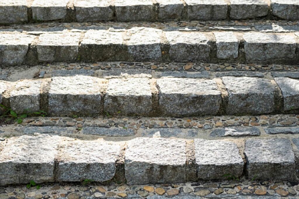 Zdjęcia schodów z kostki brukowej